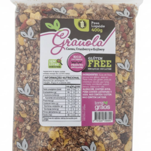 Granola sem glúten - Cacau cranberry e goji