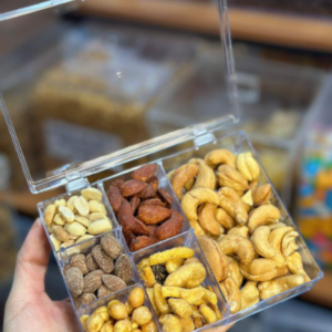 Caixa de acrílico petiscos salgados