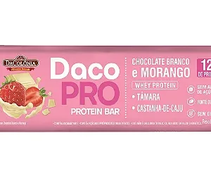DacoPro Barra de Proteína – Chocolate Branco e Morango